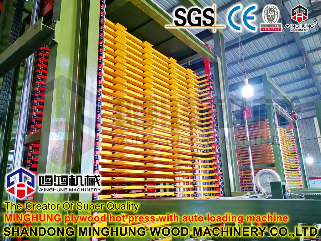 loading machine for plywood hot pressing