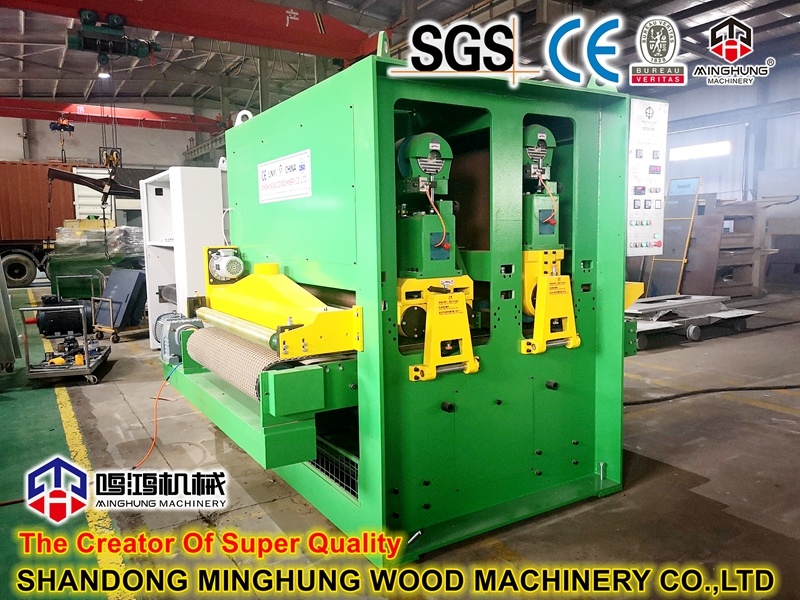 Two Heads Plywood Wood Solid Panel Sanding Machine