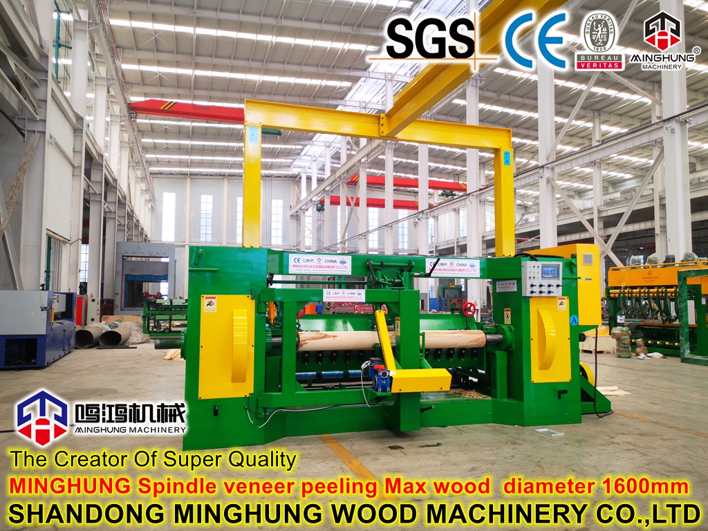 spindle veneer peeling machine line