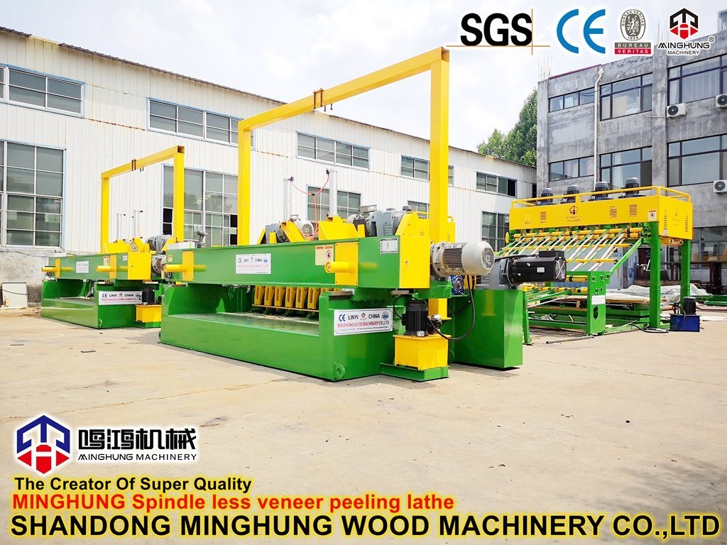China Spindleless 8feet Wood Log Tree Veneer Peeling Cutting Machine for Making Plywood & Furniture