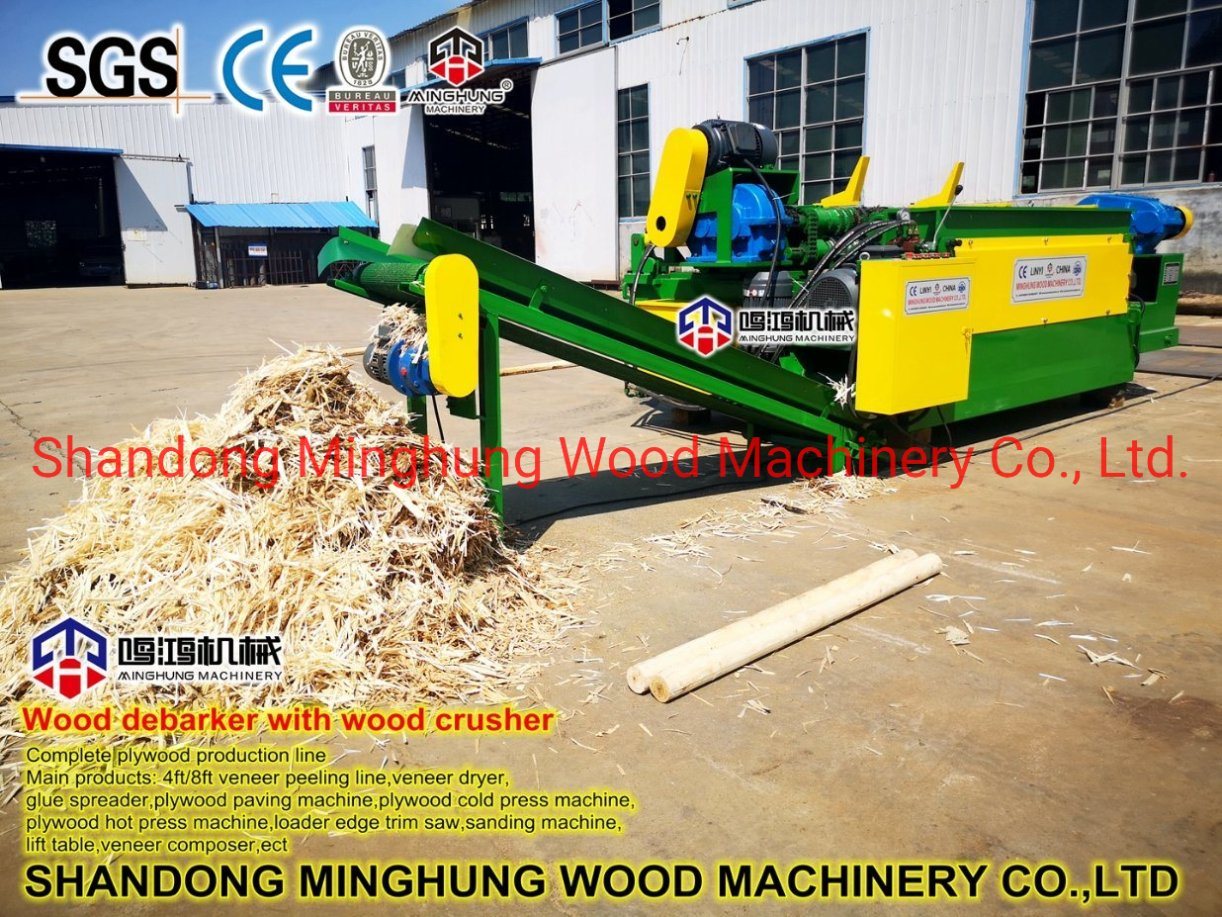 4feet Wood Log Debarking Machine with Crusher
