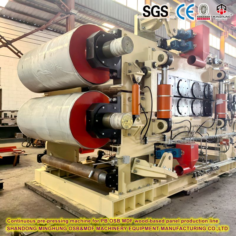 MINGHUNG Continuous pre pressing machine for PB OSB MDF wood based panel production line