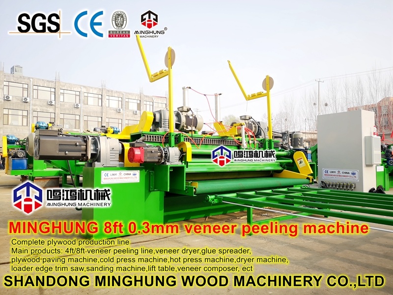 New Designed and Upgraded Strong 8feet Veneer Peeling Machine with Heavy Duty