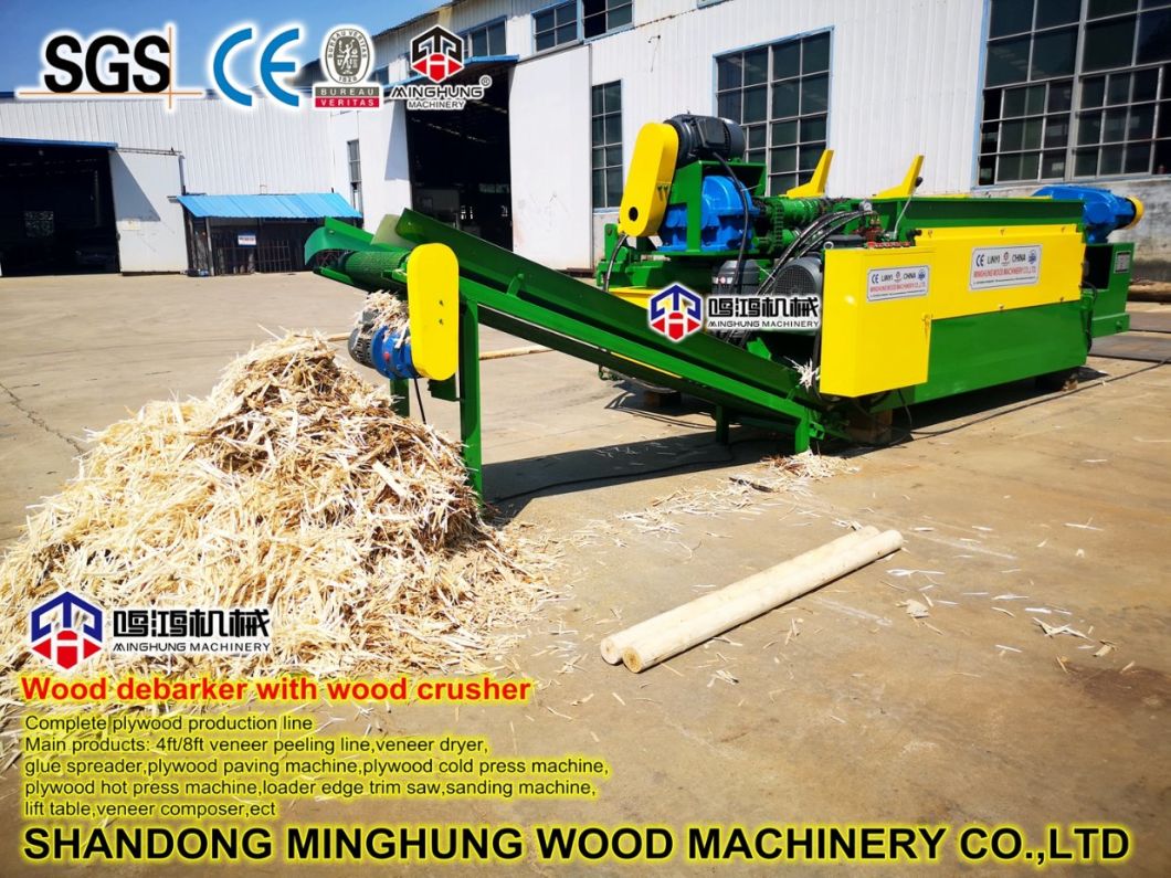 Wood Debarking and Chipping Machine for Veneer Production