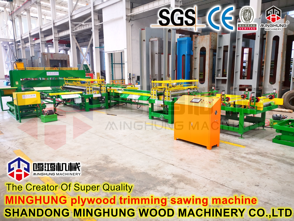 Plywood roller sawing line