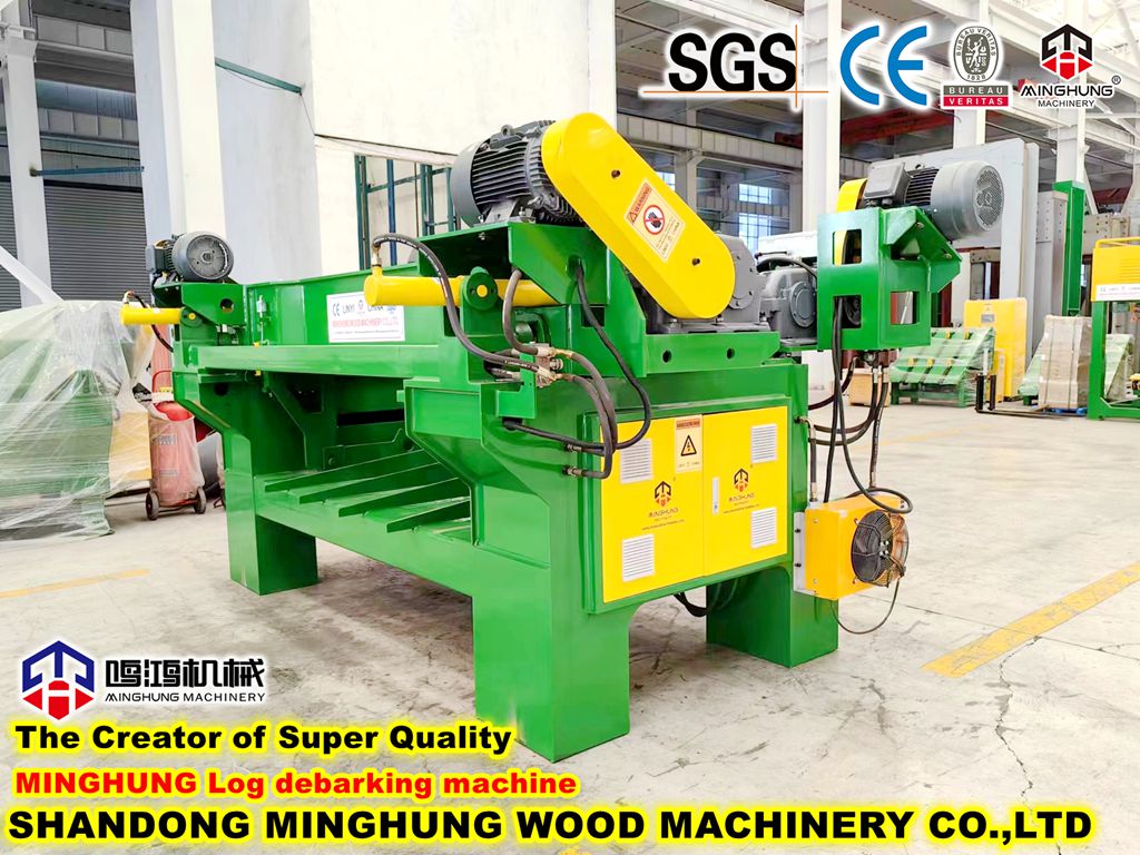 China Wood Log Bark Rounding Debarker Machine with Waste Shredder