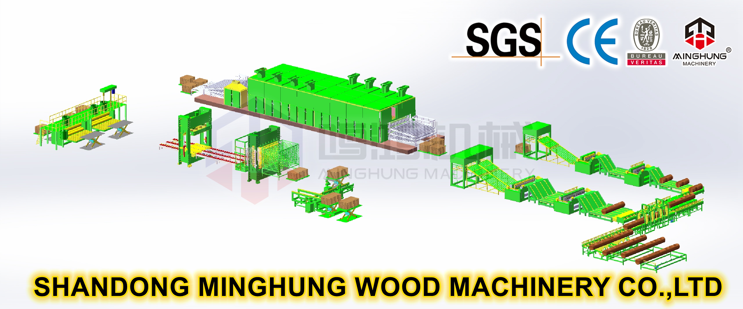 minghung complete plywood machine line