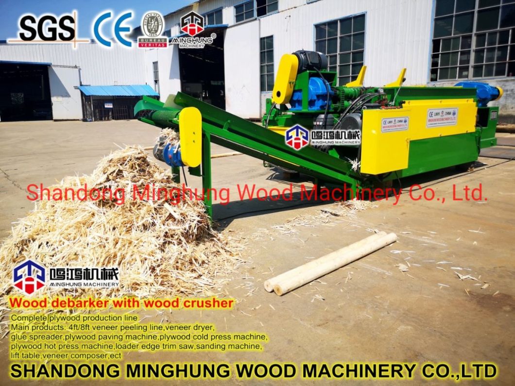 4feet Rotary Wood Log Debarking Machine with Chipper Shredder