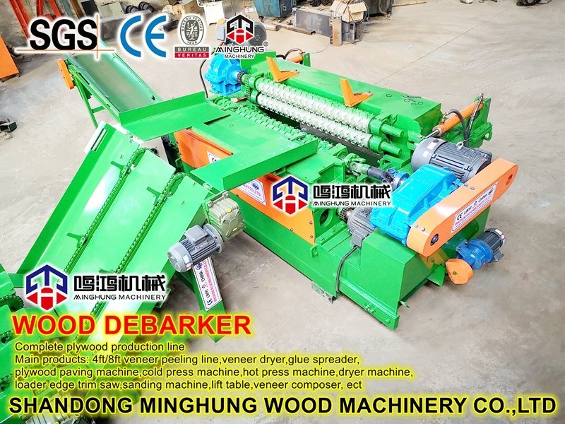 Semi-Automatic Wood Log Debarker with Chipper