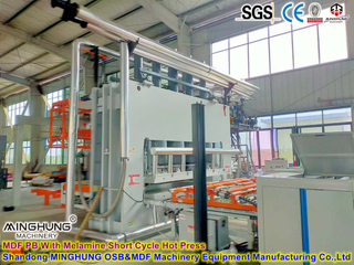 Automatic Particle Board Melamine Short Cycle Hot Press Machine Line