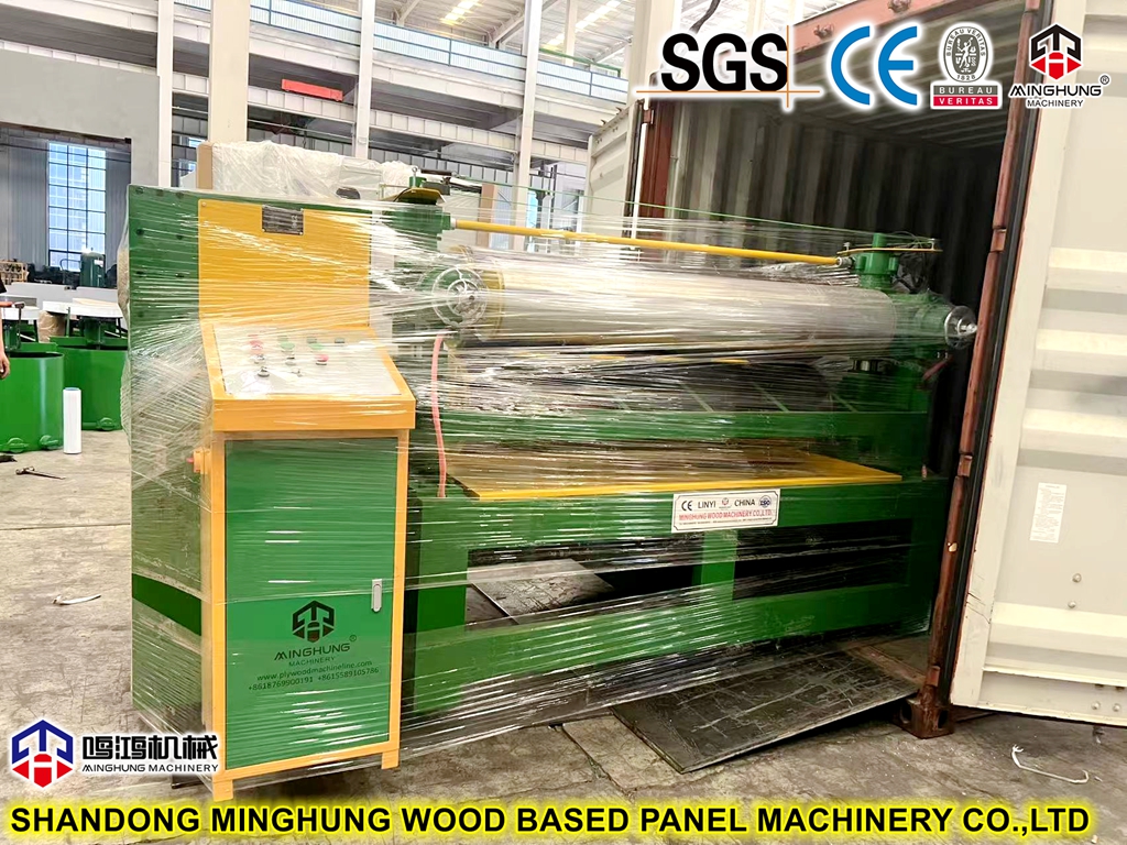 Pneumatic glue application machine for plywood