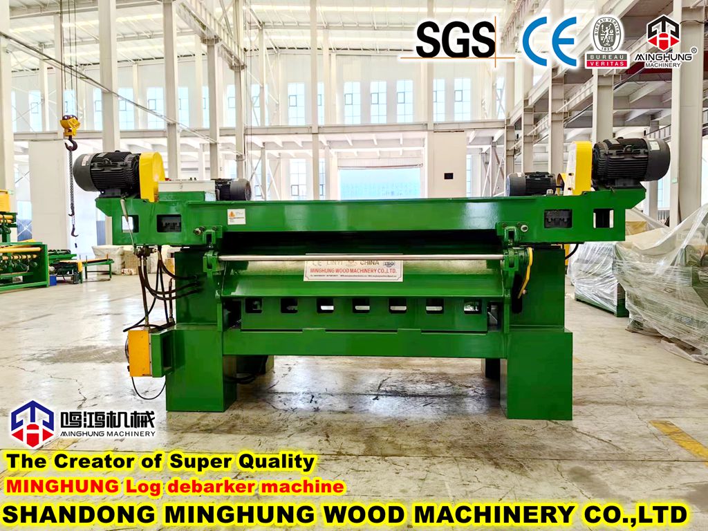 China Wood Log Bark Rounding Debarker Machine with Waste Shredder