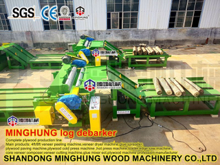 Debarking and Chipping Wooden Logs