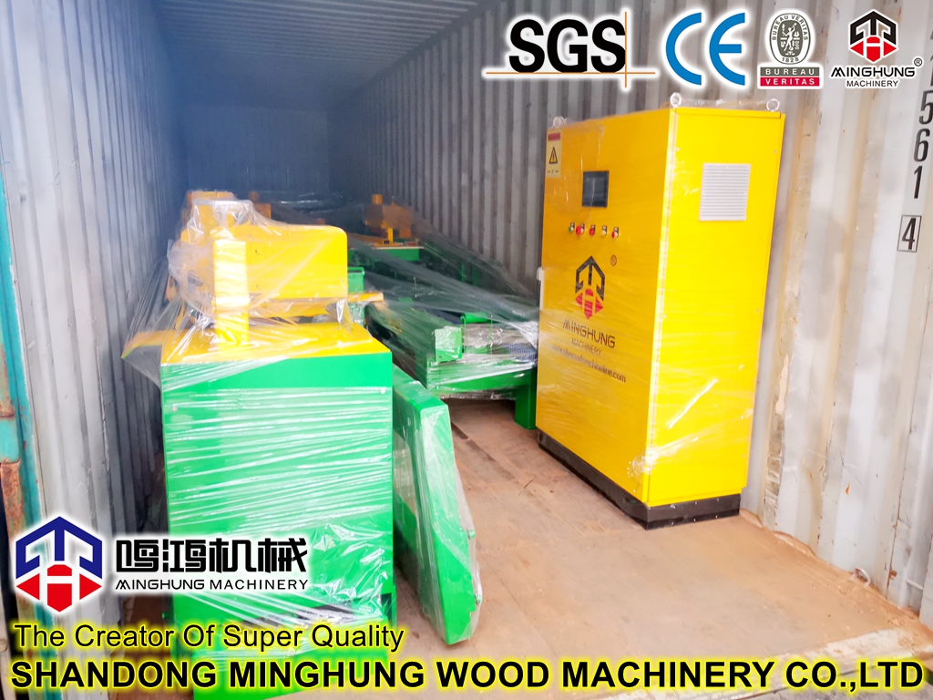 MINGHUNG plywood sizing machine loading