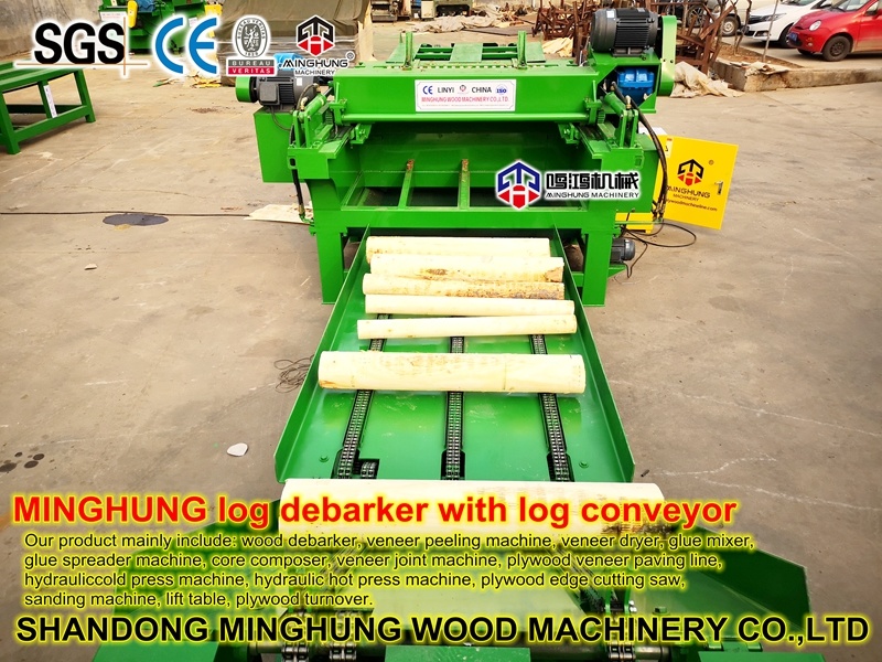 Wood Log Core Veneer Debarker Debryker with Waste Material Belt