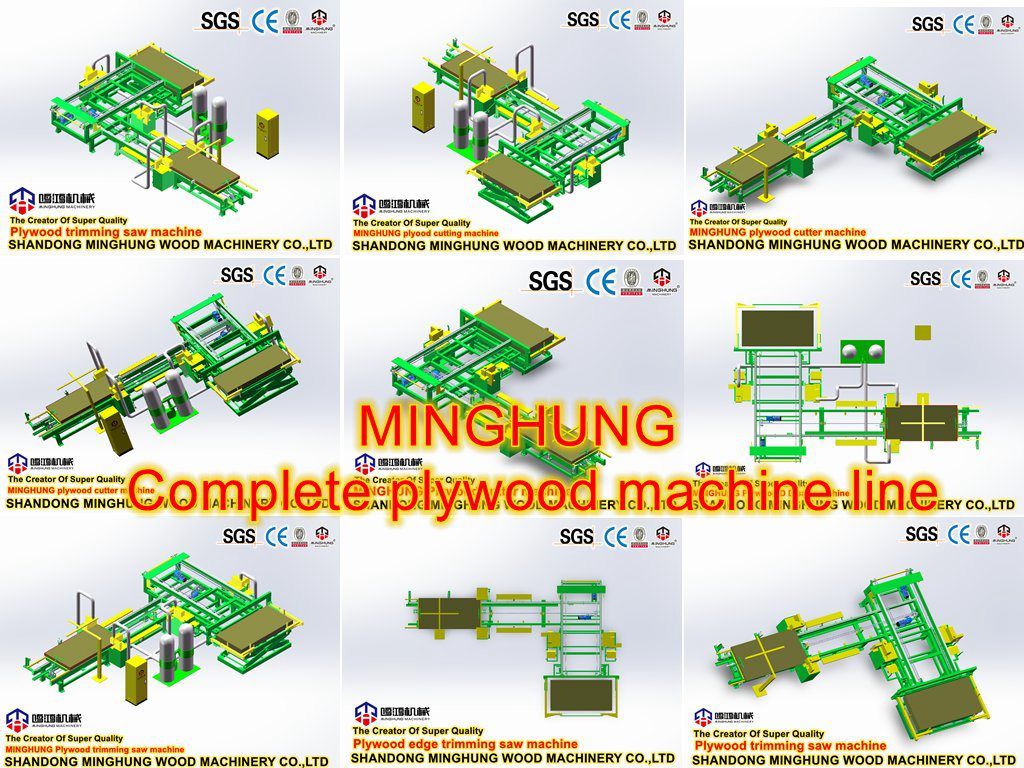 Edge cutting machine for plywood production