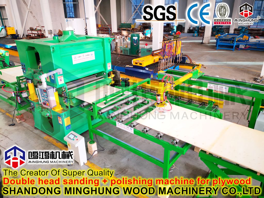 MINGHUNG MACHINE Double head sanding polishing machine for plywood
