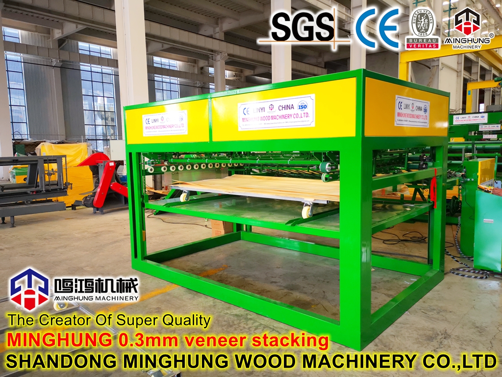 spindle veneer stacking