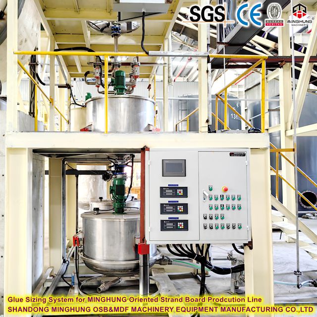 Glue Sizing System for Oriented Strand Board Prodcution Line