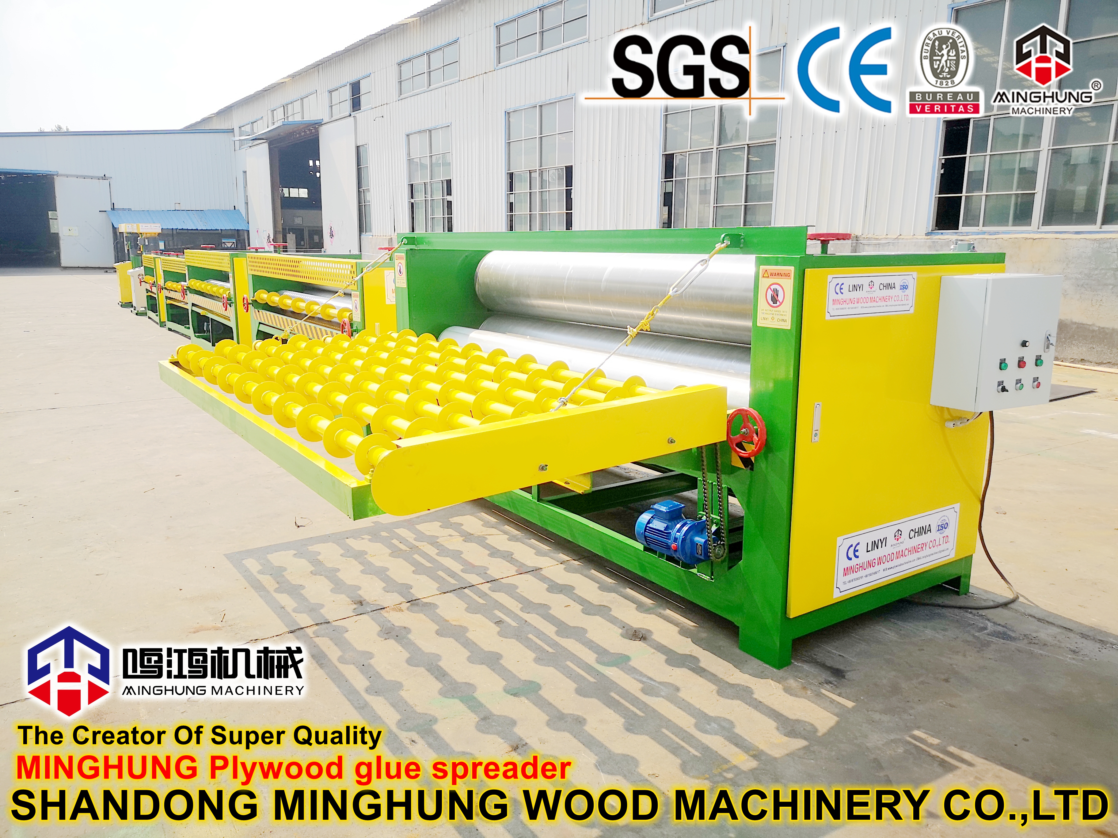 Plywood glue machine