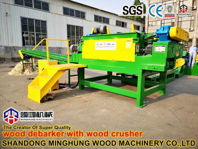 Machine for Removing Bark with Chipper