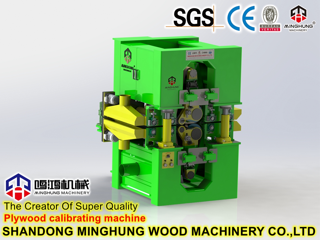 Plywood calibrating machine