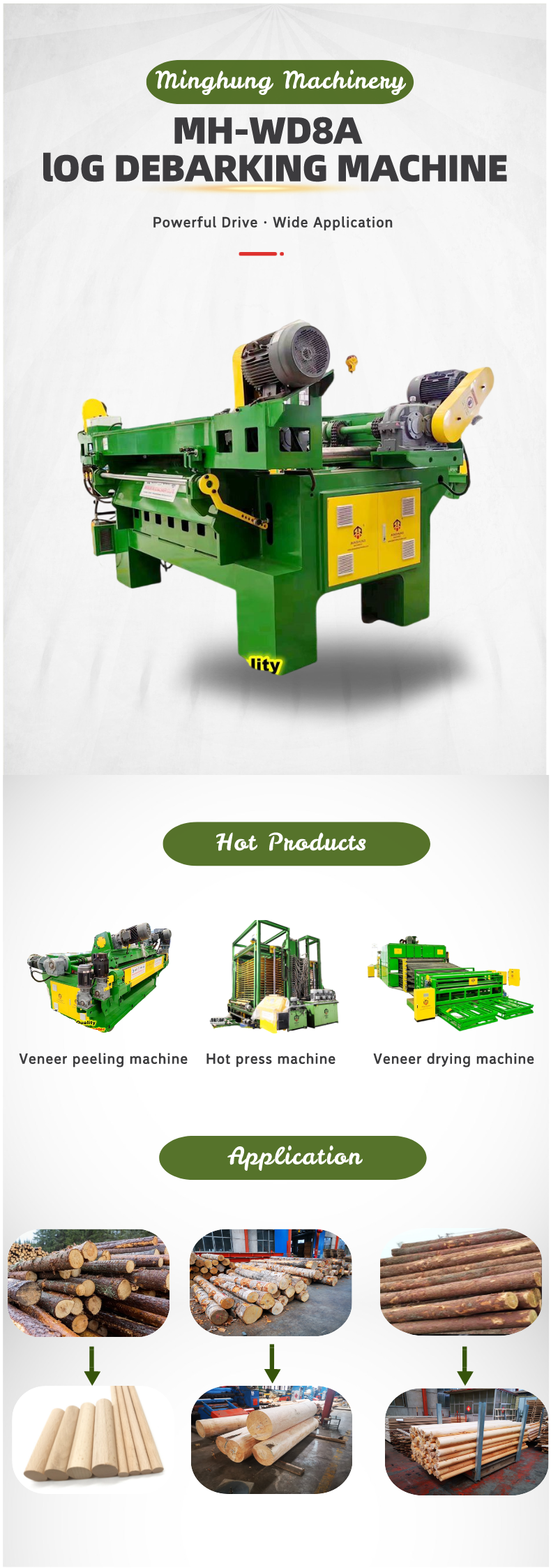 Wood Working Machinery Plywood Machinery Log Debarking Machine 