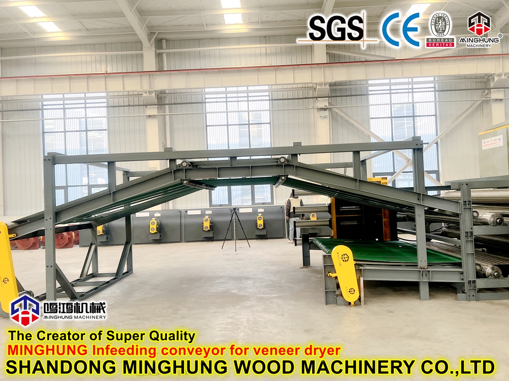 infeeding conveyor for veneer dryer