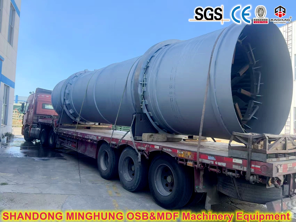 Rotary drum dryer for OSB MDF PB production